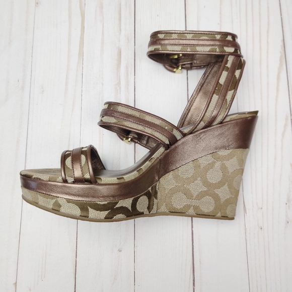 Coach Maralee Women's Open Toe Wedge Heel Size 9 - Picture 4 of 7